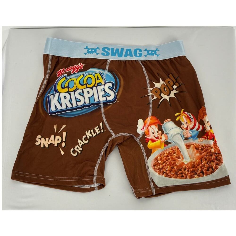 SWAG Cereal Aisle Boxer Briefs Cocoa Krispies Mens Size Large Brown New Kelloggs